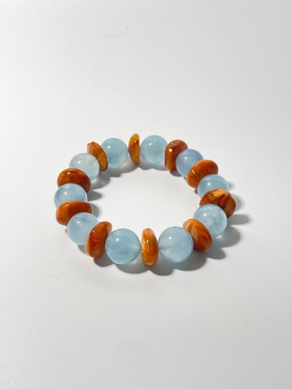 “Aloha Tide” Aquamarine & Amber Bracelet-14mm [One-of-a-kind] - Image 2