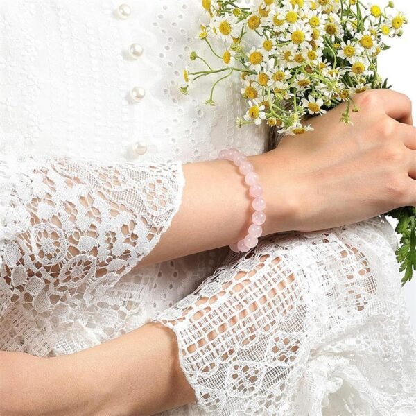 “Love” Rose Quartz Bracelet-8mm - Image 3