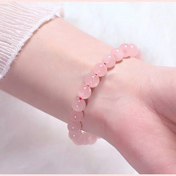 “Love” Rose Quartz Bracelet-8mm - Image 4