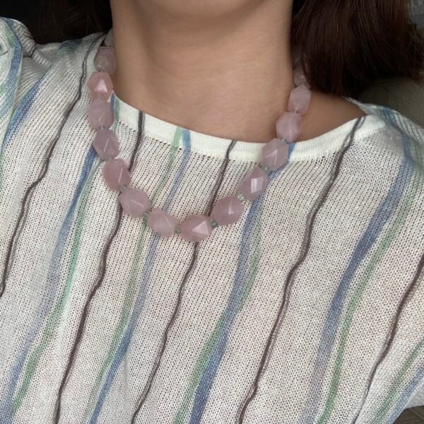 Blush Aura – Rose Quartz & Green Fluorite Crystal Jewelry Set - Image 14