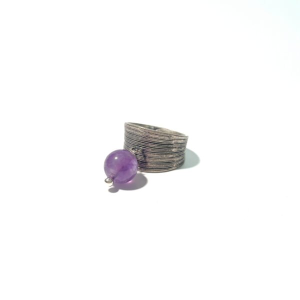 Adjustable Amethyst Ring S925