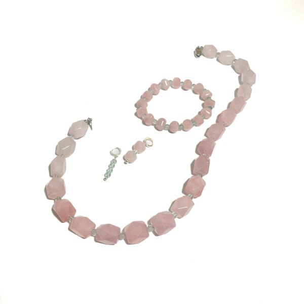 Blush Aura – Rose Quartz & Green Fluorite Crystal Jewelry Set - Image 10