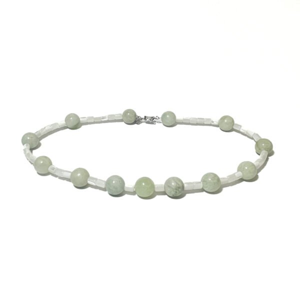Serpentine Jade & Mother-of-pearl Necklace